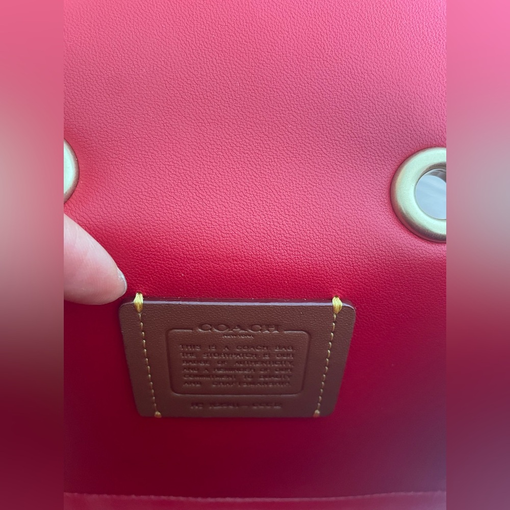 Coach Tabby Top Handle Bag with Quilting Candy Apple Red - Picture 6 of 9